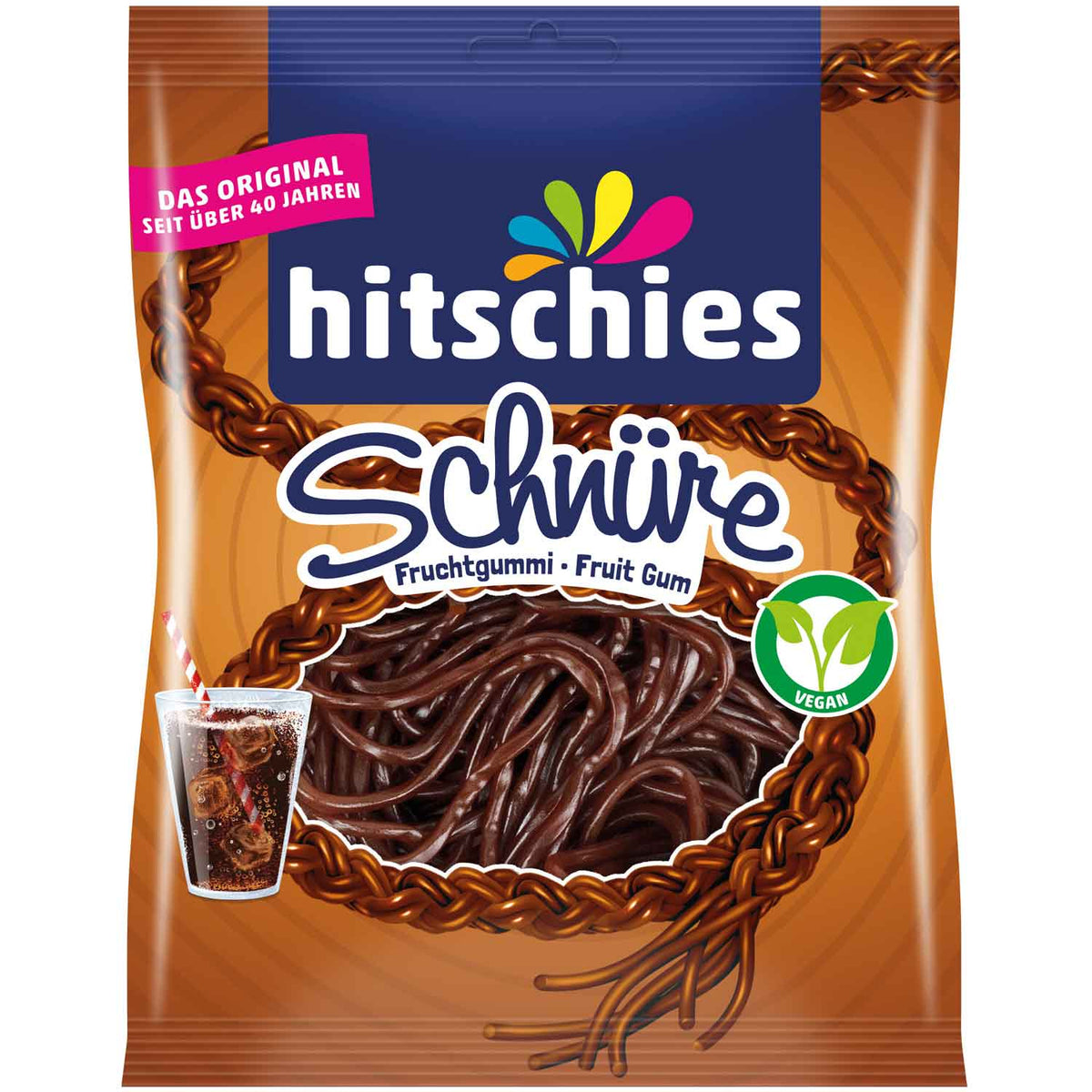 Hitschies Schnüre Cola Fruchtgummi 125g Beutel