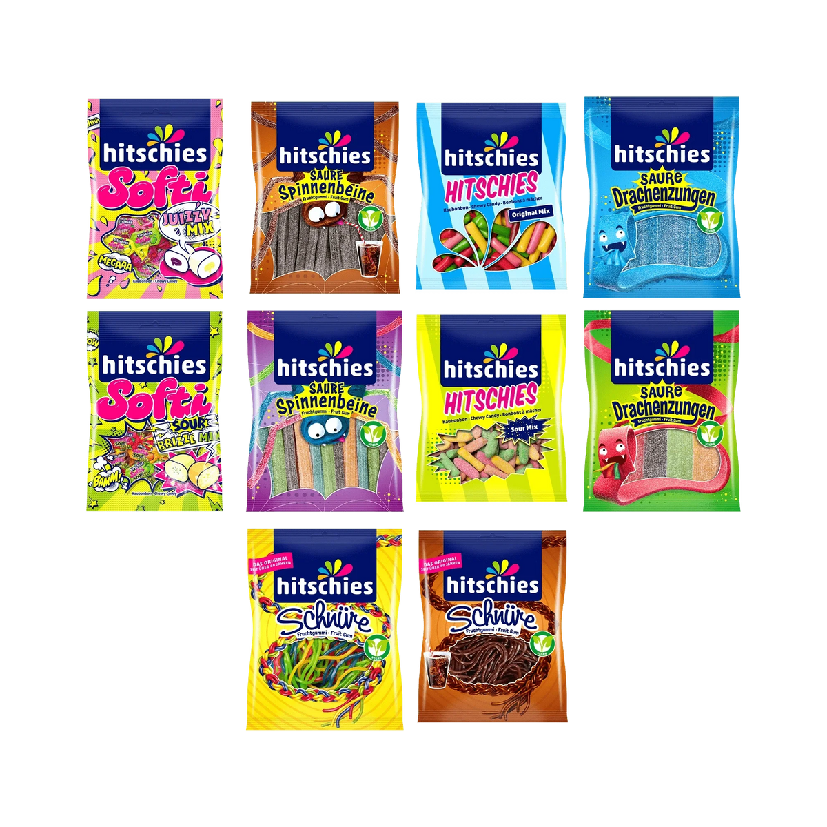 Hitschies Mega Danke Box Kaubonbon Mix 1080g – Fruchtgummi Geschenkbox – Seitenansicht