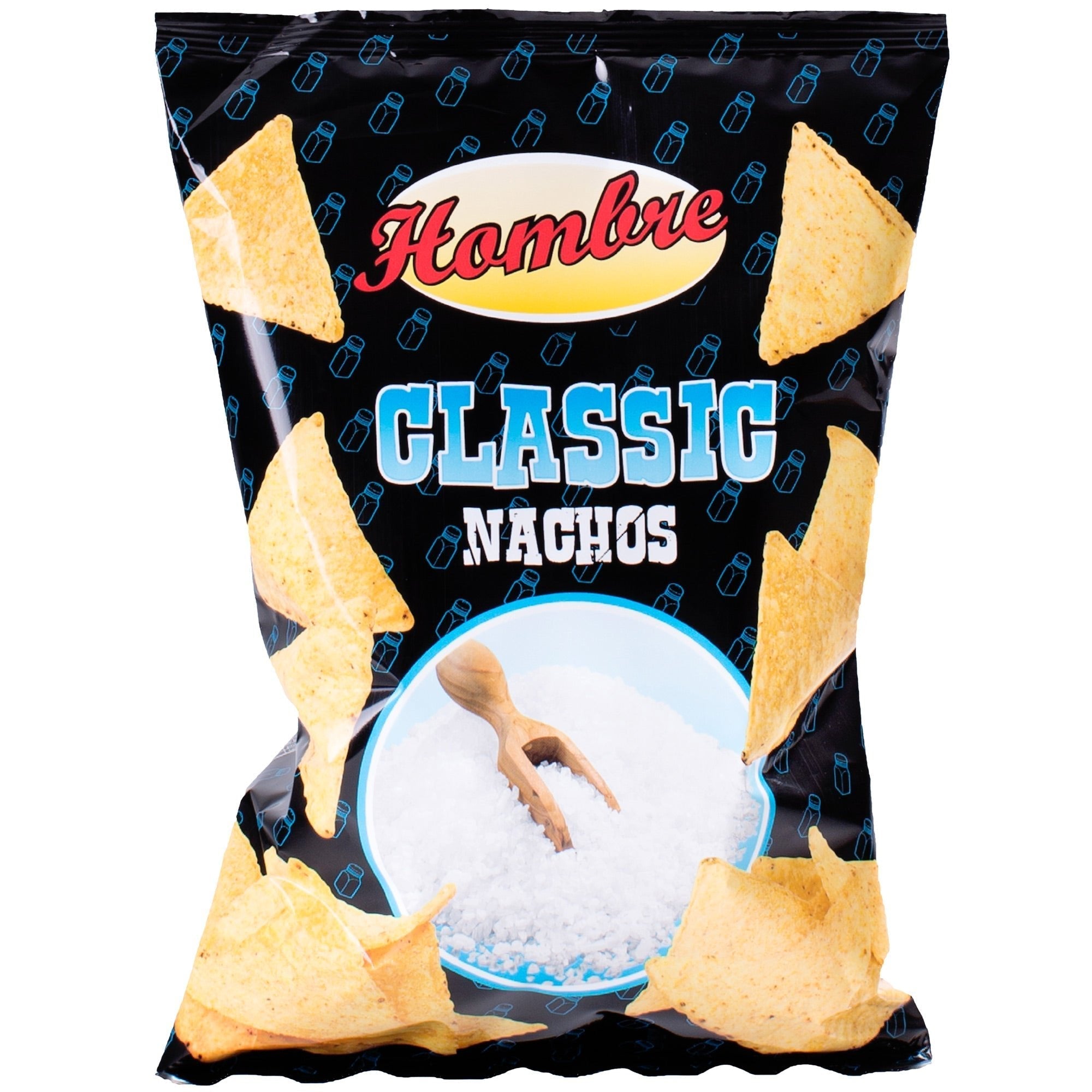 Hombre Nachos Classic geröstete Mais-Chips 125g Packung