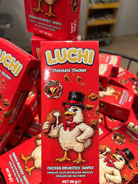Luchi Milk Cream gefüllte Schokolade Chicken-Design 50g – Detailansicht