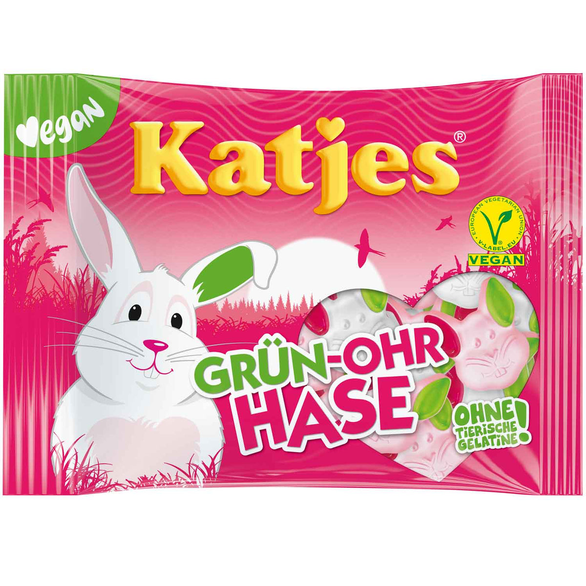 Katjes Grün-Ohr Hase veganes Fruchtgummi 175g – Produktansicht