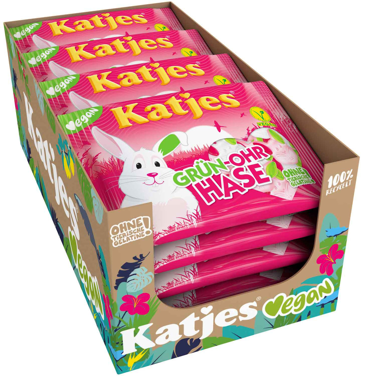 Katjes Grün-Ohr Hase veganes Fruchtgummi 175g – Detailansicht