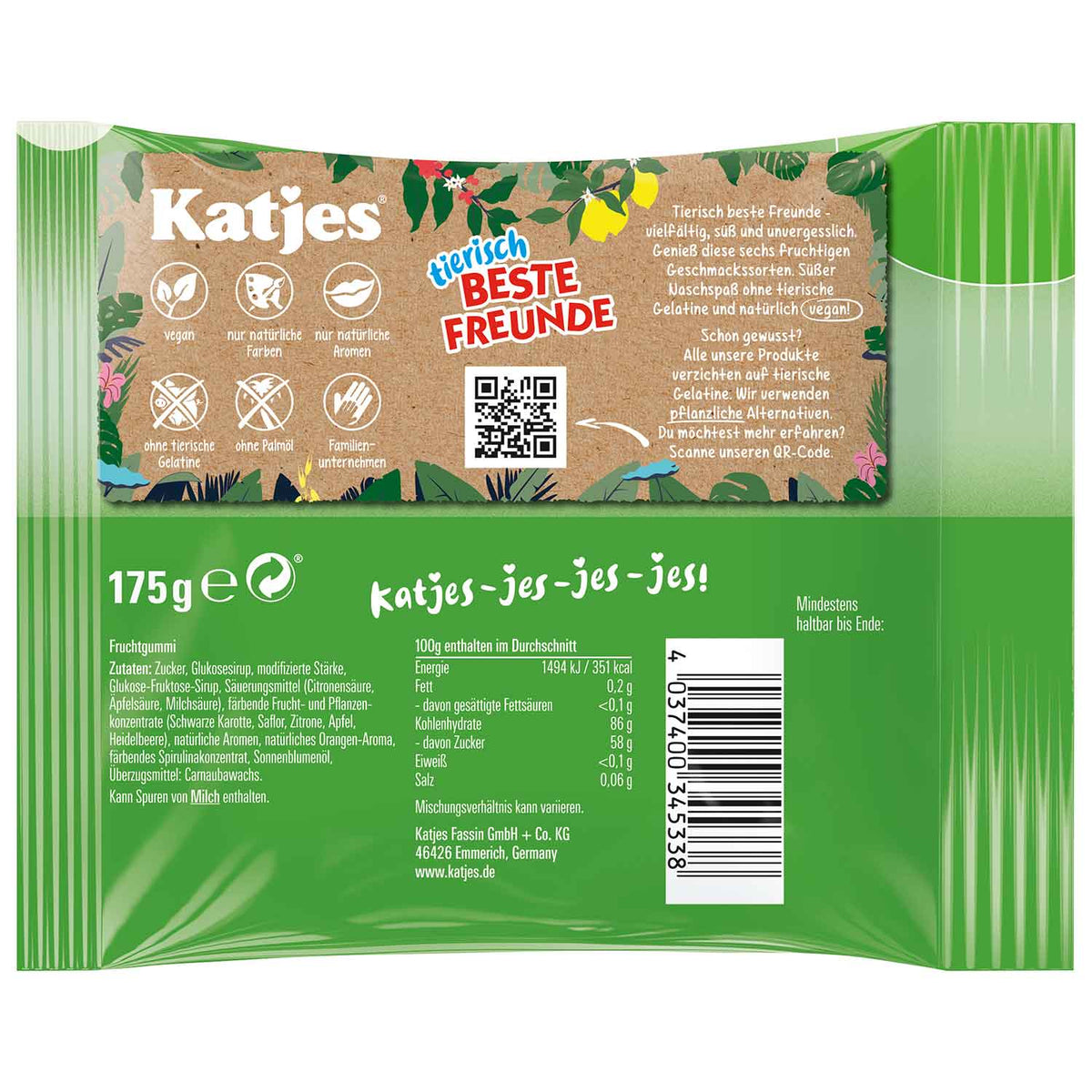 Katjes tierisch beste Freunde vegane Fruchtgummi 175g – Detailansicht