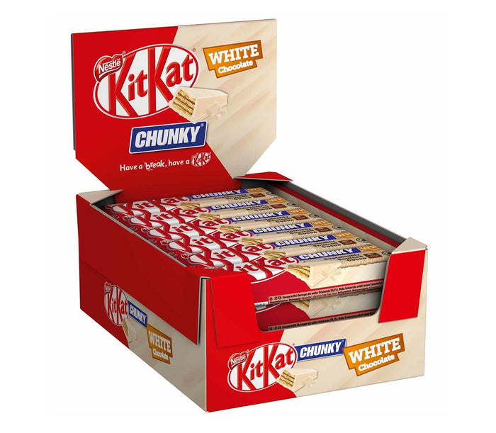 KitKat Chunky White Chocolate Knusperwaffel Riegel 24er Pack 40g Stück – Produktansicht