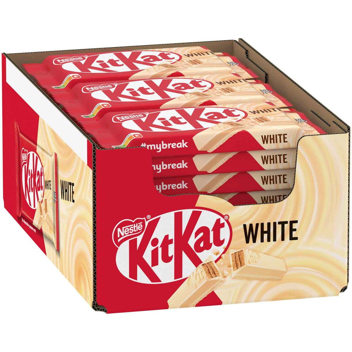 KitKat White Chocolate Knusperwaffel 24er Pack 41,5g Riegel – Seitenansicht