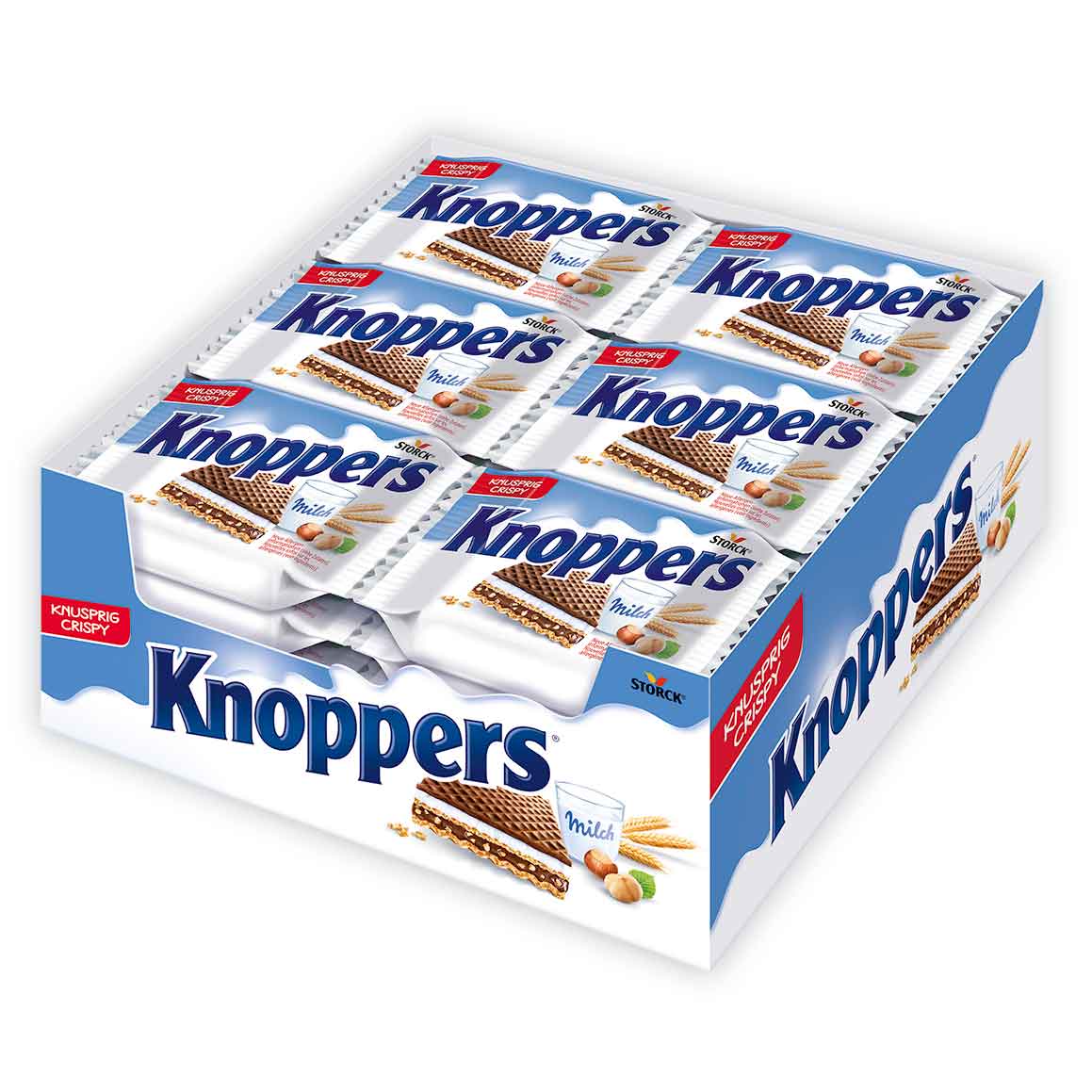 Knoppers 24er Waffelschnitten mit Milch- und Nougatcremefüllung – Produktansicht