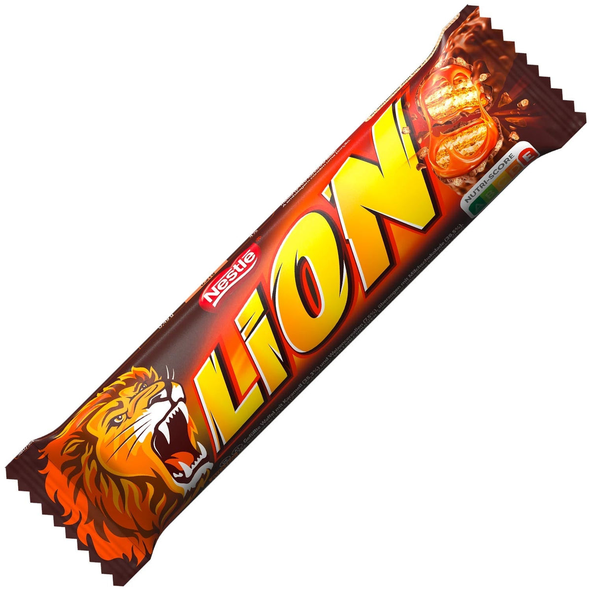 Lion Riegel 24x42g einzeln verpackt mit Karamell und Milchschokolade – Detailansicht
