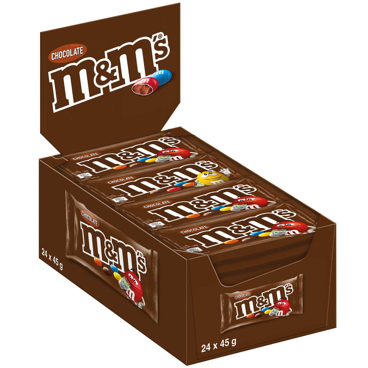 M&M´s M&M'S Chocolate 24x45g Portionspackungen Milchschokolade Snack – Produktansicht