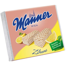 Manner Zitronen Schnitten 75g – Knusprige Waffeln mit Zitronencremefüllung – Produktansicht – Produktansicht