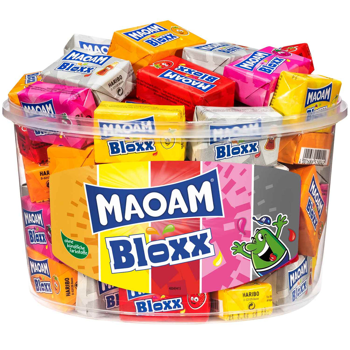 Maoam Bloxx Kaubonbons 50x5 Stück, 6-fach sortiert, einzeln gewickelt