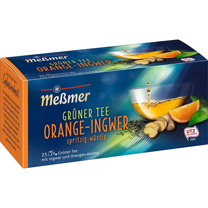 Messmer Grüner Tee Orange Ingwer 25er Beutel Fruchtig-aromatisch 37,5g