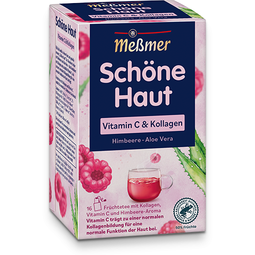 Messmer Schöne Haut Früchtetee mit Kollagen Vitamin C Himbeere 175g