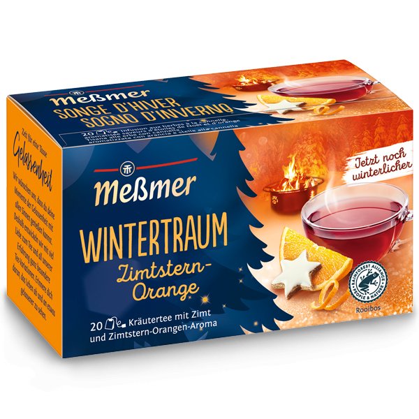 Messmer Wintertraum Zimtstern Orangen Aroma Tee 20 Beutel 40g