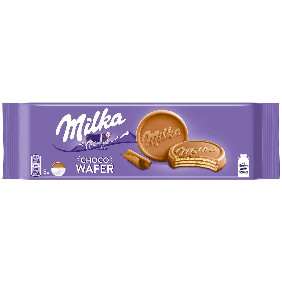 Milka Choco Wafer Packung mit 5 einzeln verpackten Waffelkeksen à 30 g