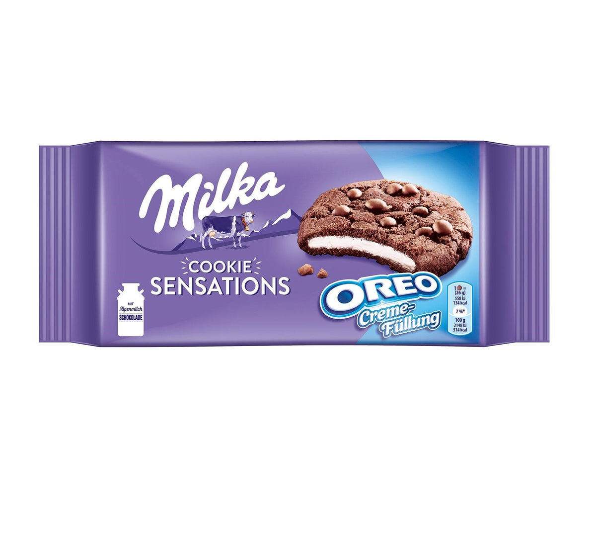 Milka Cookie Sensations Oreo Schokoladenkekse 156g – Produktansicht