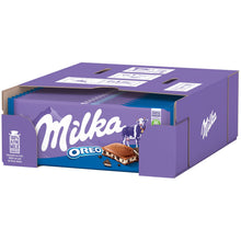 Milka Oreo Alpenmilch Schokolade 100g mit Kakaokeks-Stückchen – Seitenansicht