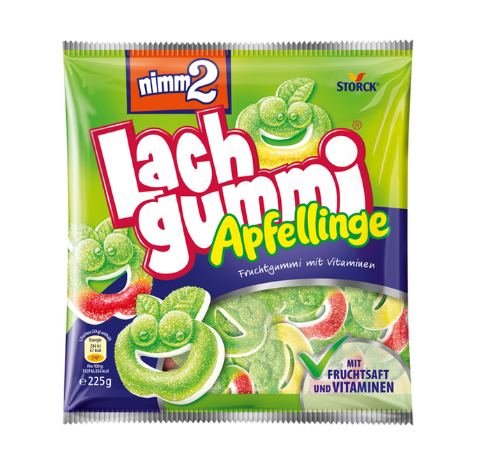 Nimm2 Lachgummi Apfellinge Fruchtgummi 225g Produktansicht – Produktansicht