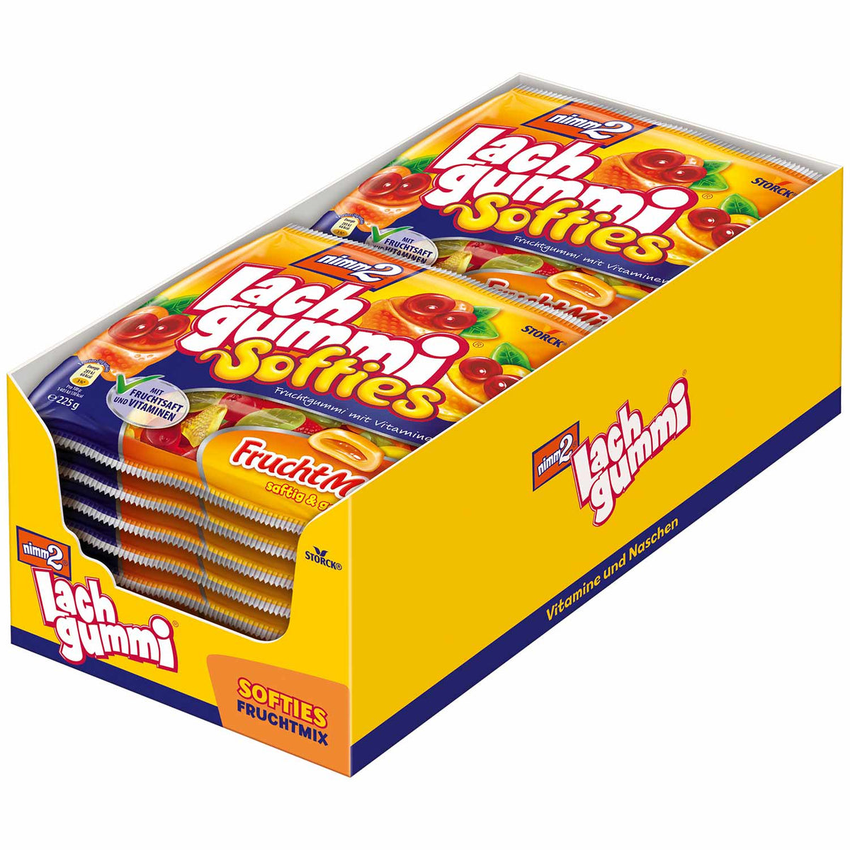 Nimm2 Lachgummi Softies Weiches Fruchtgummi mit Vitaminen 225g Beutel – Detailansicht