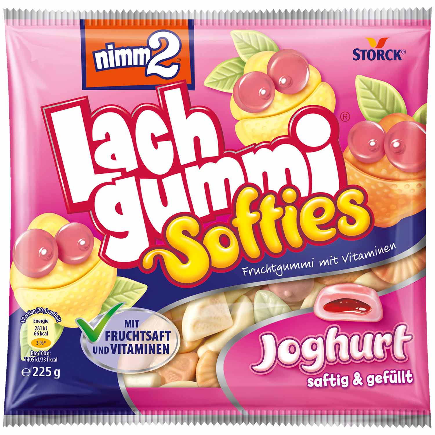 Nimm2 Lachgummi Softies Joghurt weiche Fruchtgummis 225g