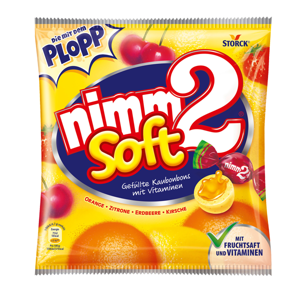Nimm2 Soft Gefüllte Fruchtkaubonbons 195g – Produktansicht