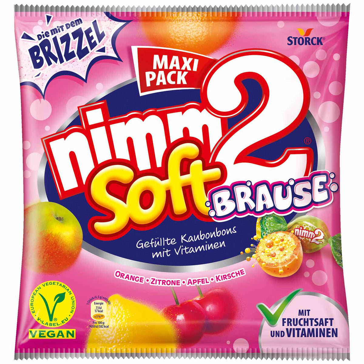 Nimm2 Soft Brause Fruchtkaubonbons 195g mit Vitaminen – Produktansicht