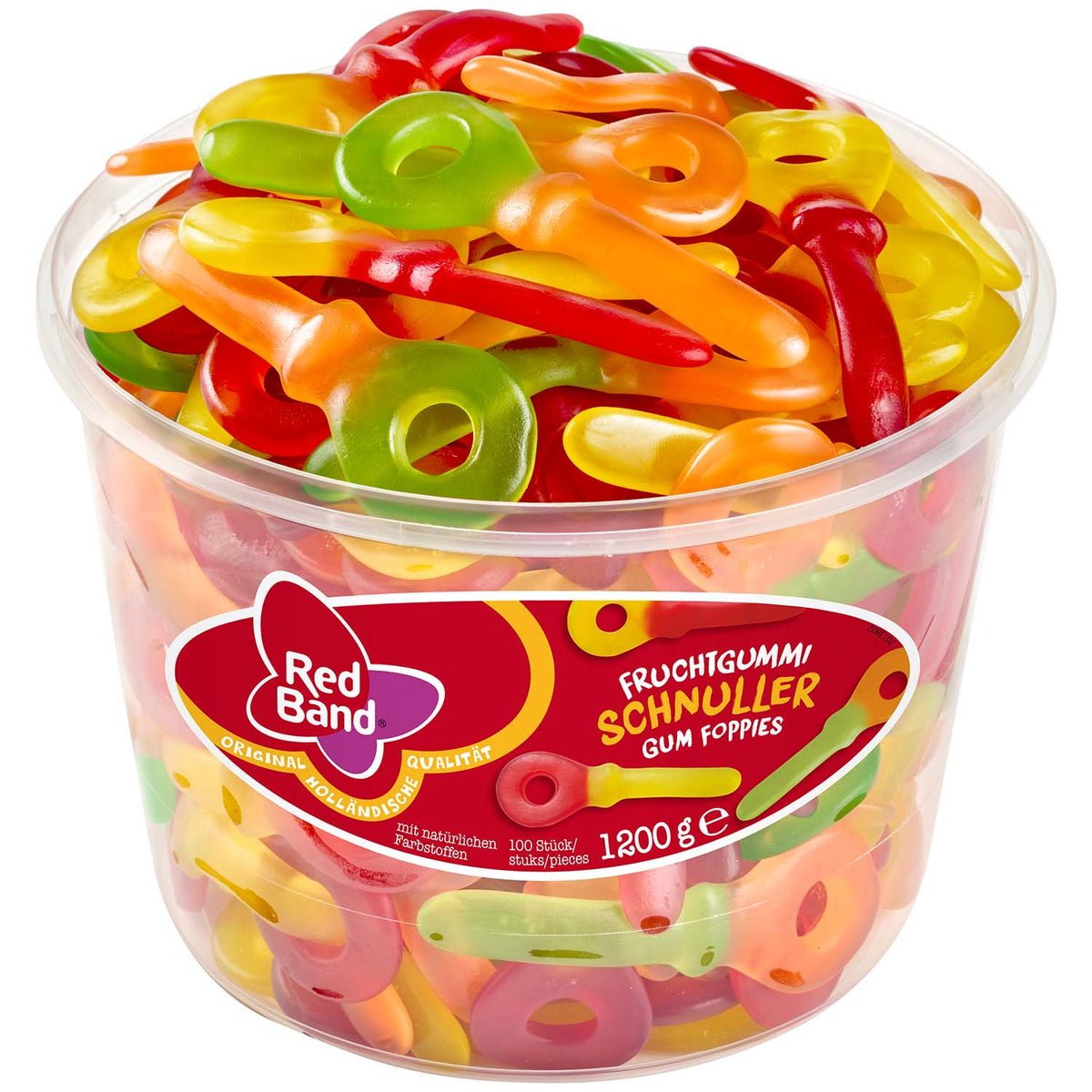 Red Band Fruchtgummi Schnuller 100 Stück Fruchtgeschmack Packung – Produktansicht