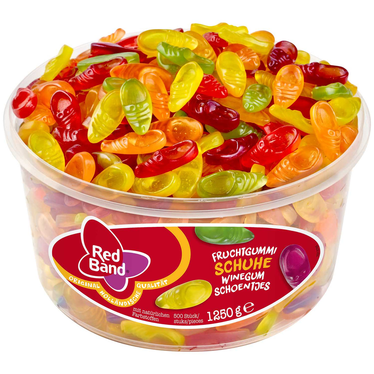 Red Band Fruchtgummi Schuhe rot 500er Pack 1250g – Produktansicht