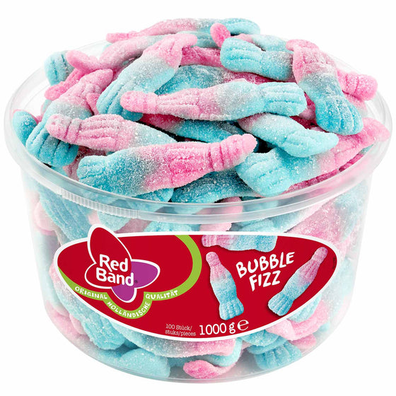 Red Band Bubble Fizz 100 Stück Saure Schaumzucker-Fläschchen 1kg