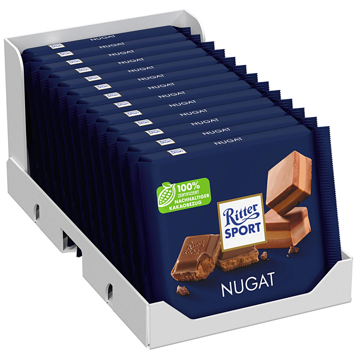 Ritter Sport Nugat Vollmilchschokolade 100g mit cremiger Nugat-Füllung – Detailansicht