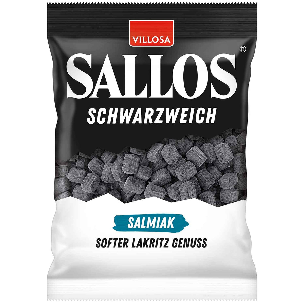 Sallos Schwarzweich Salmiak Weichlakritz Bonbons 200g