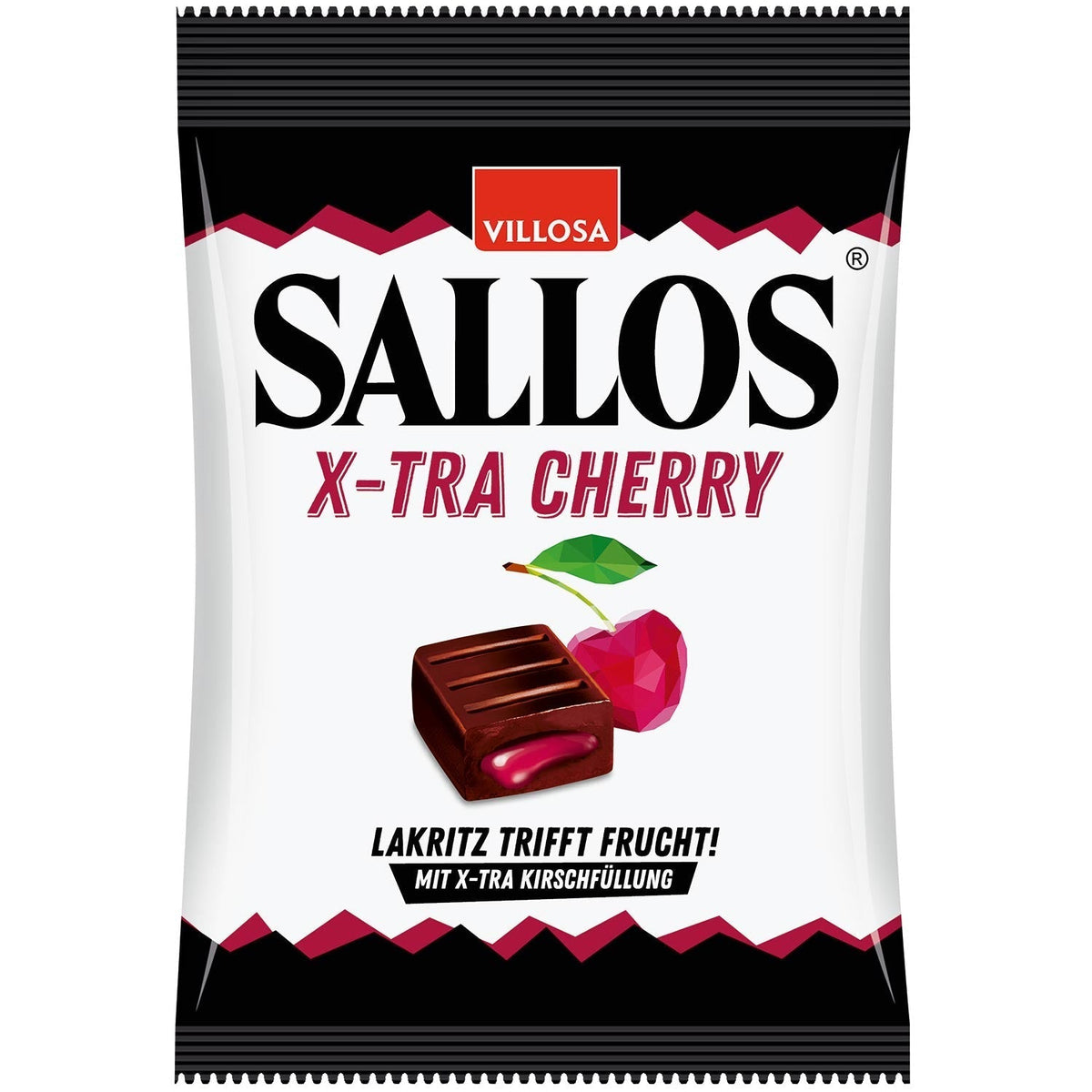 Sallos X-Tra Cherry Lakritz-Bonbons 150g Packung