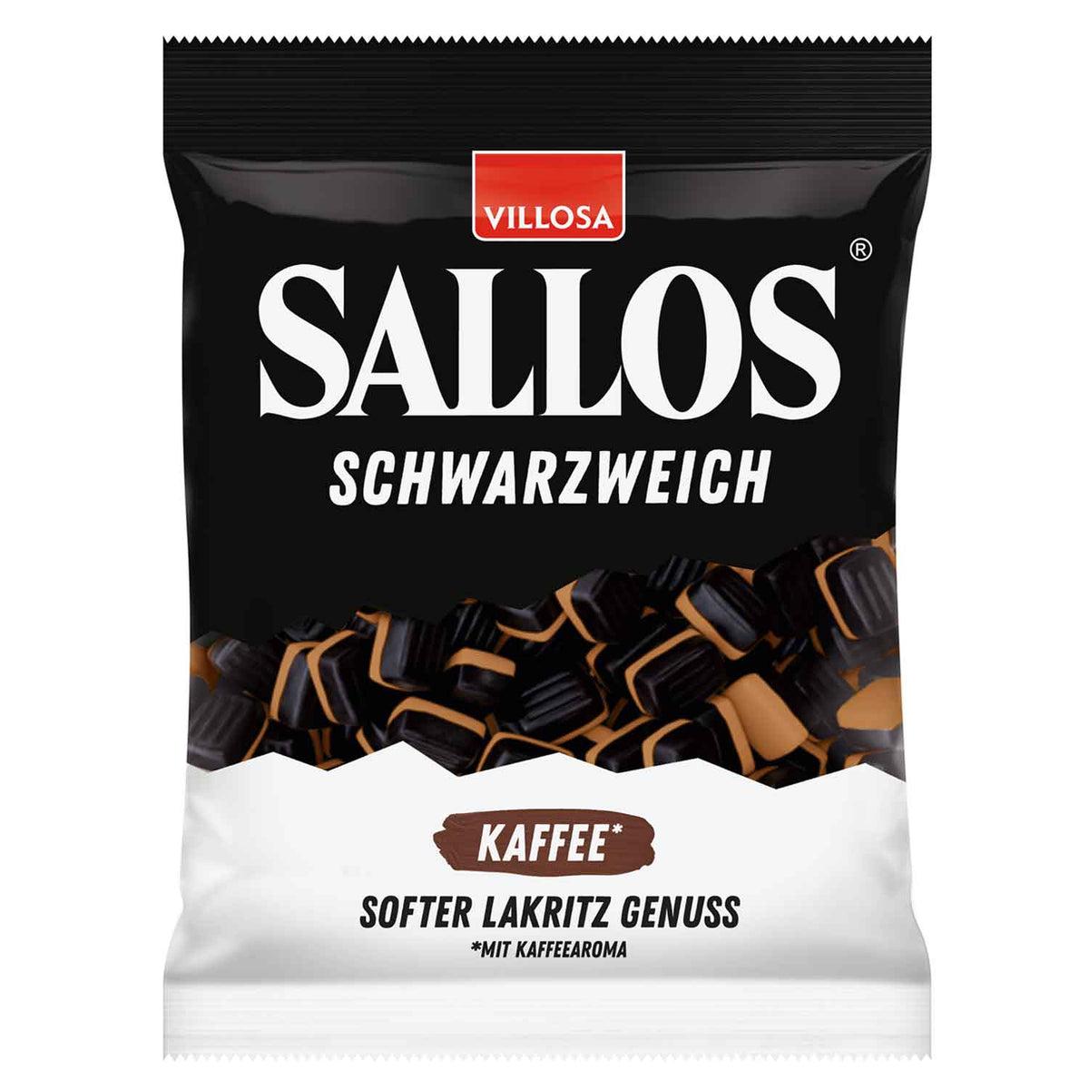 Sallos Schwarzweich Kaffee Kaubonbon schwarz 200g Dose