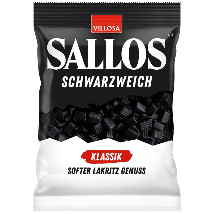 Sallos Schwarzweich Klassik Weichlakritz Schwarz 200g Packung
