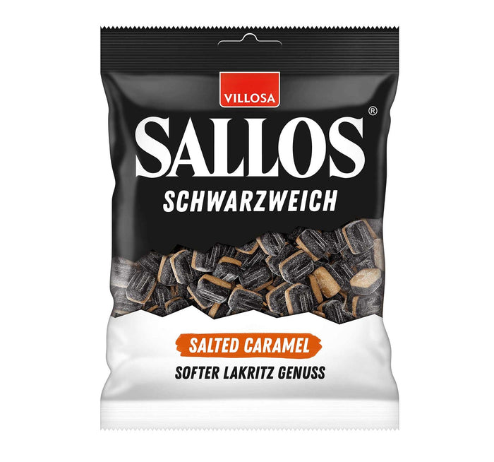 Sallos Schwarzweich Salted Caramel weiches Lakritz Kaubonbon 200g