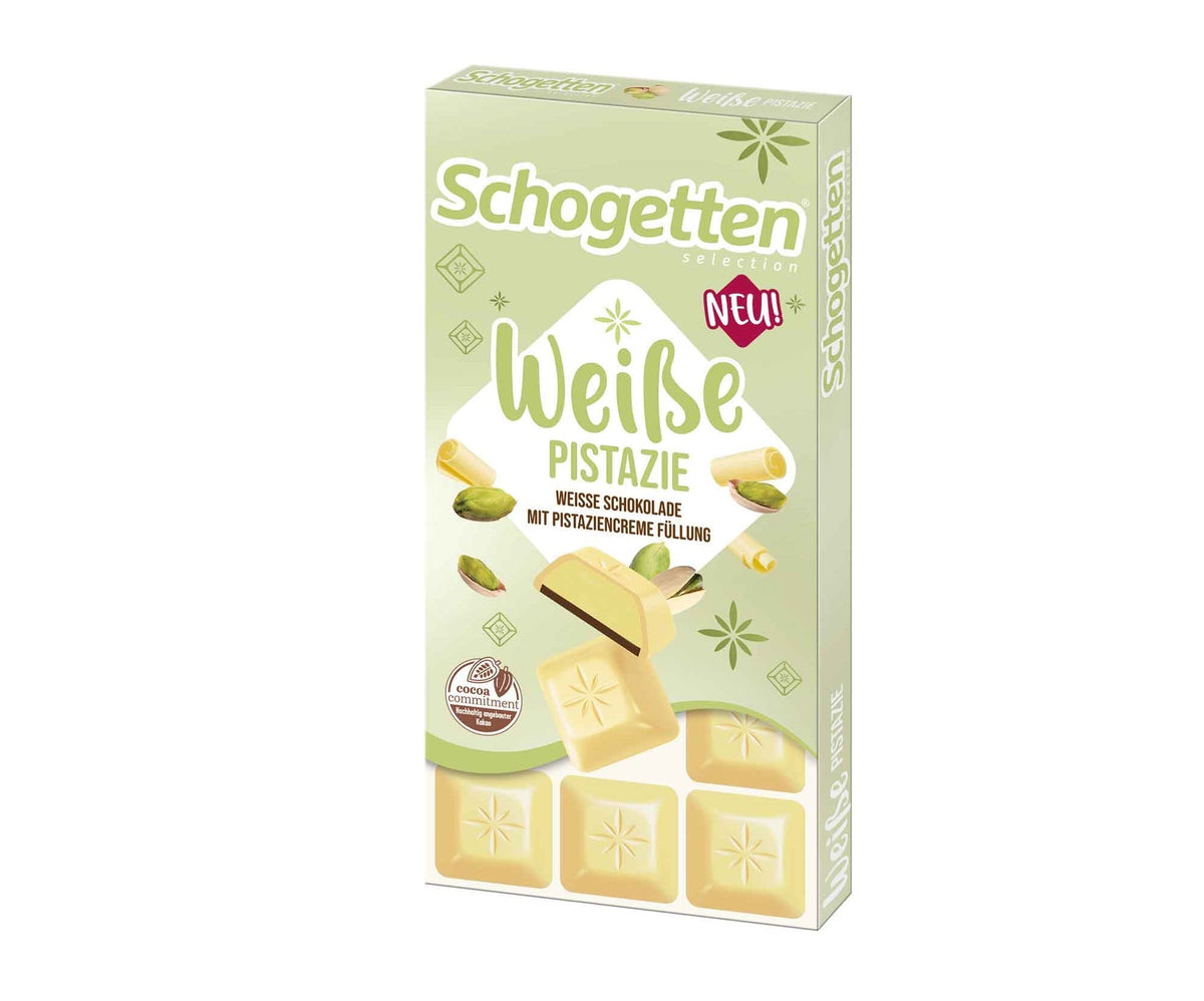Schogetten Weisse Pistazie 100g – Weisse Schokolade mit Pistazien