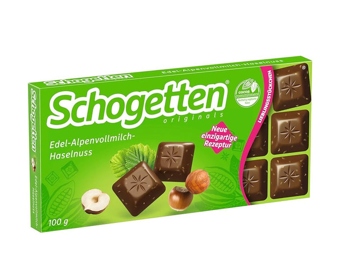 Schogetten Edel Alpenvollmilch Haselnuss 100g feinste Schokolade