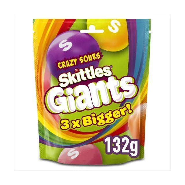 Skittles Giants Vegan Chewy Crazy Sour Fruchtgummi 132g – Produktansicht