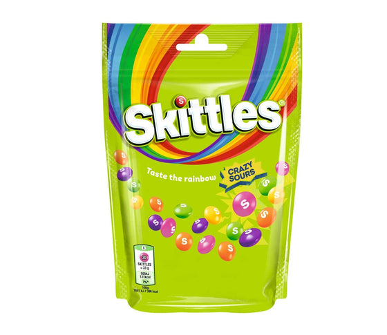Skittles Crazy Sours Saure Fruchtbonbons 136g Packung