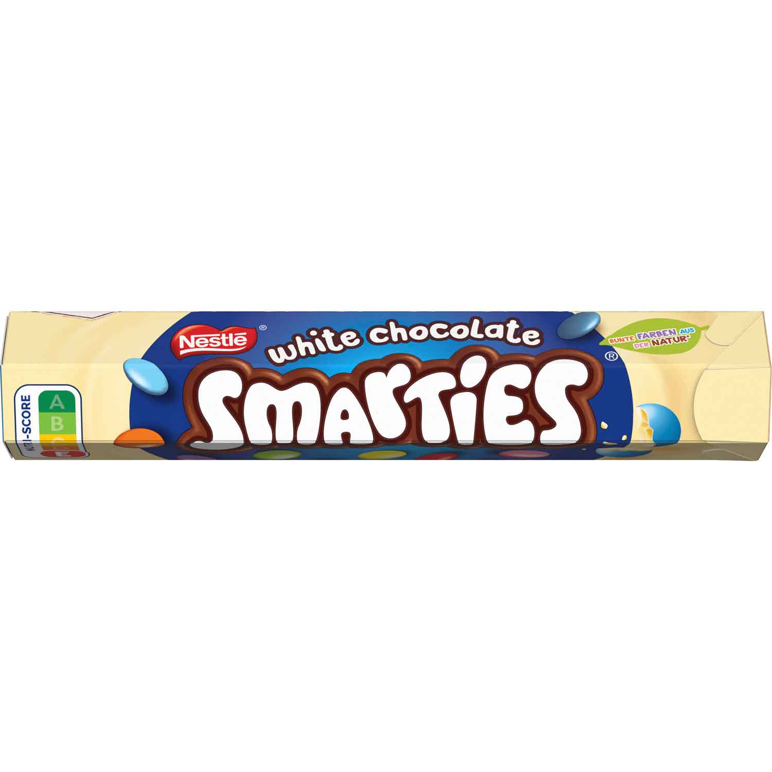 Smarties White Chocolate Schokolade Weiss 120g Packung – Produktansicht