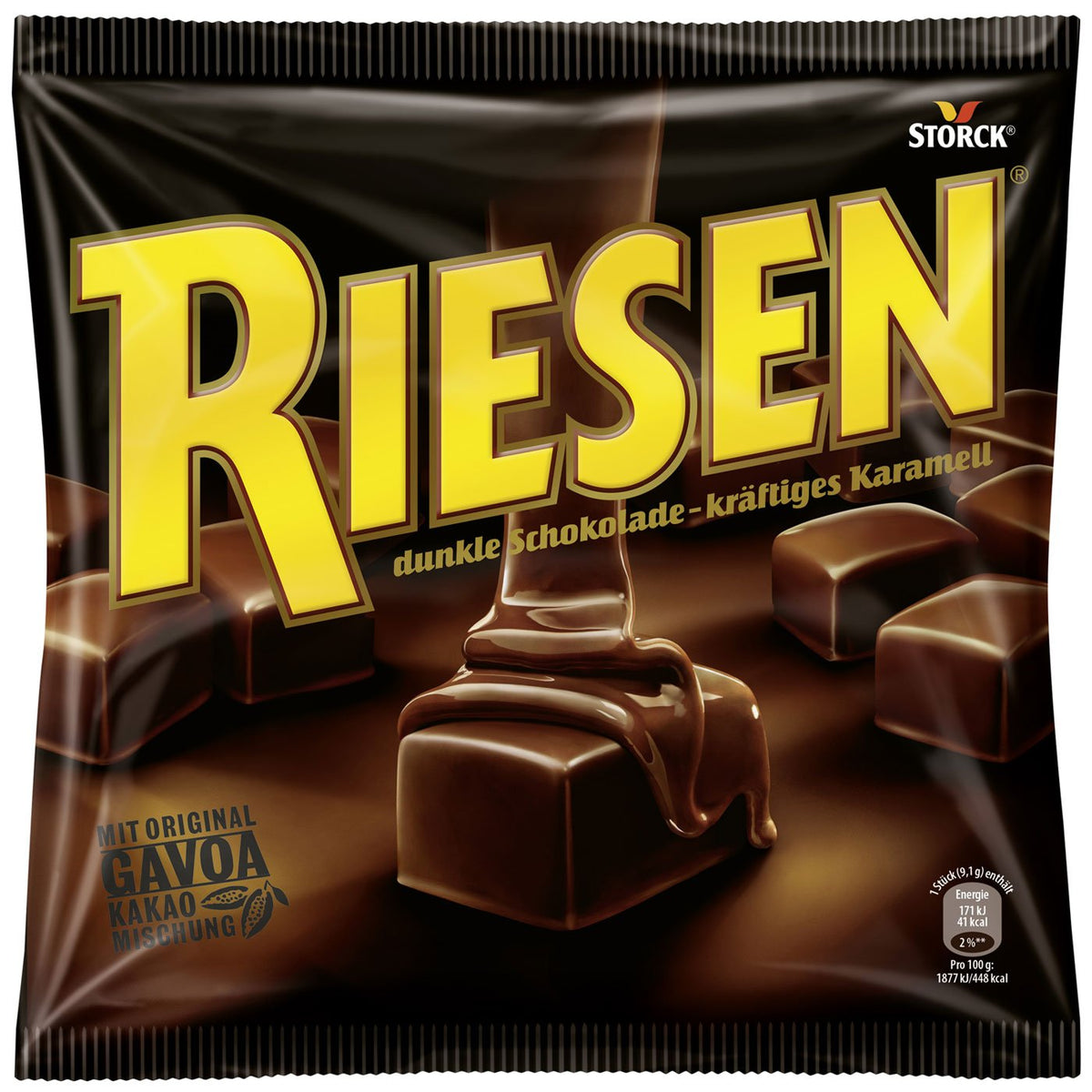Storck Riesen Karamelltoffees mit dunkler Schokolade 105g – Produktansicht