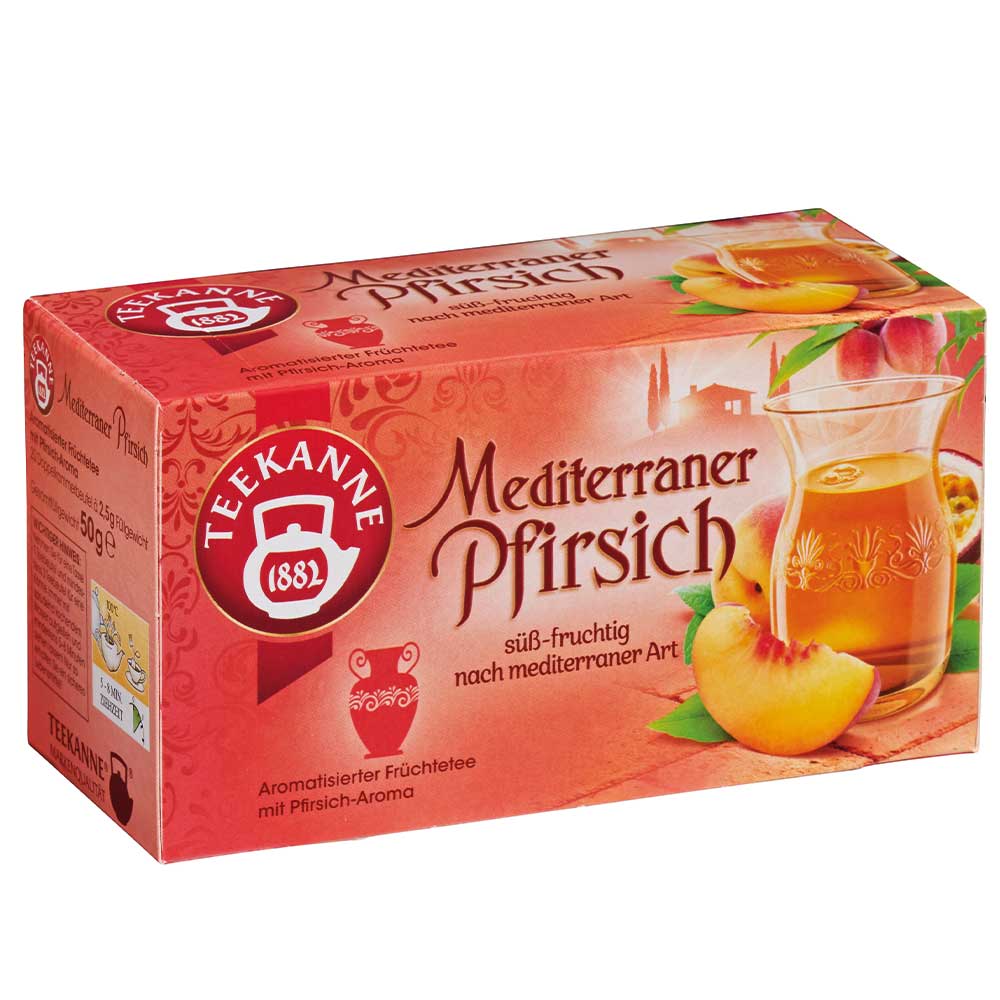 Teekanne Mediterraner Pfirsich Früchtetee 20 Beutel 50g