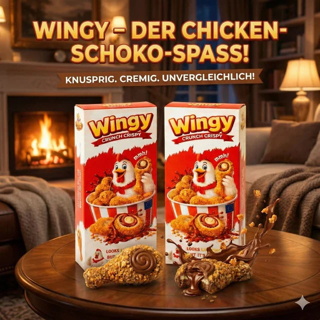 Wingy Crunch Crispy Schokolade 50g Chicken – Rückansicht