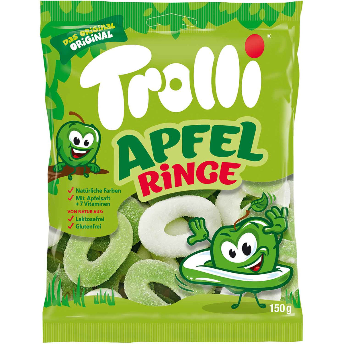 Trolli Apfelringe Fruchtgummi 150g Weiche Apfelringe im Beutel