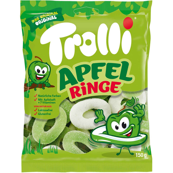 Trolli Apfelringe Fruchtgummi 150g Weiche Apfelringe im Beutel