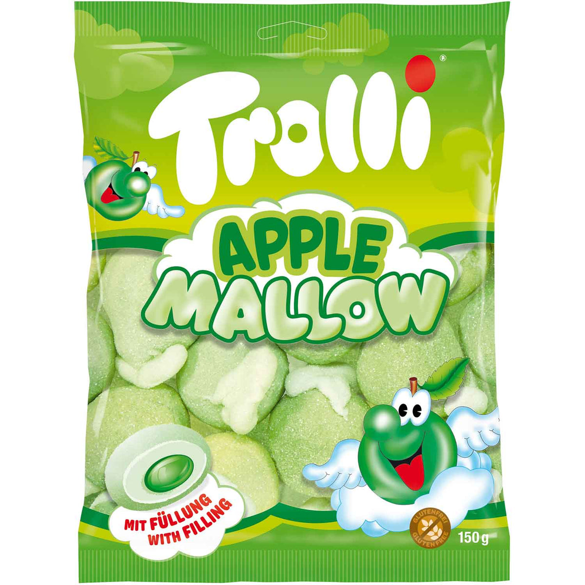 Trolli Apple Mallow 150g extrasofte Schaumzucker-Äpfel mit fruchtiger Füllung