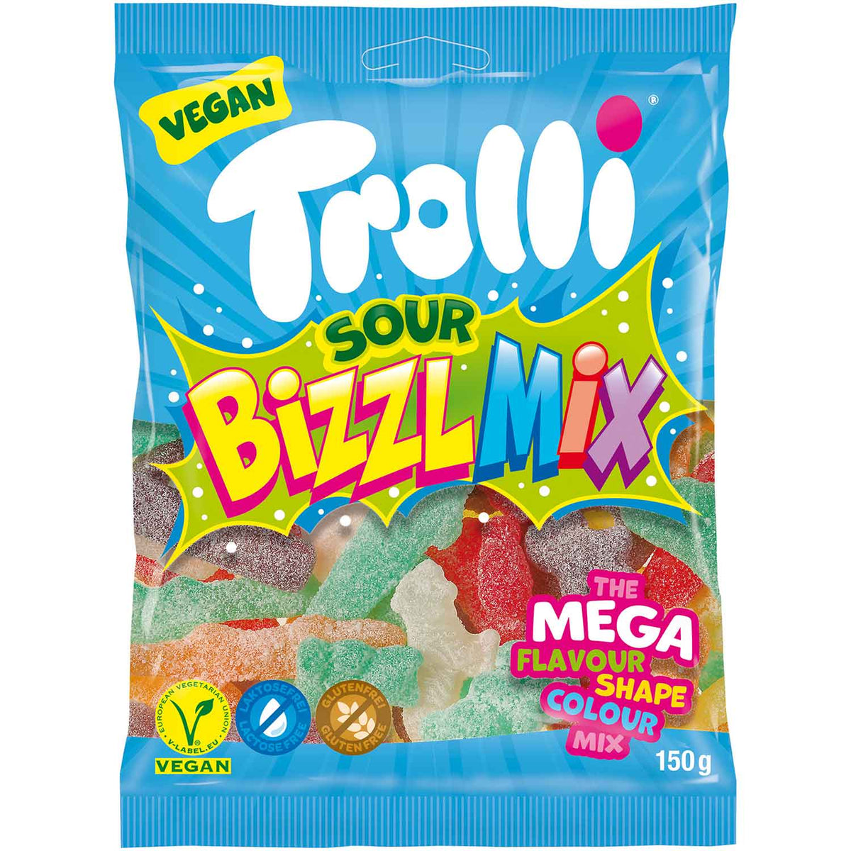 Trolli Bizzl Mix Sour Fruchtgummi 150g Beutel