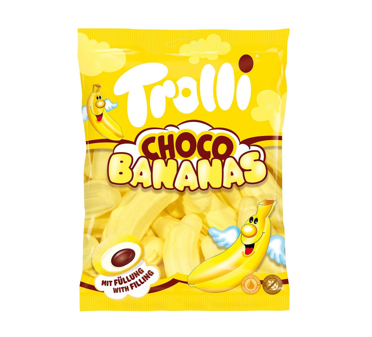 Trolli Choco Bananas 150g weiche Schaumzucker-Bananen mit Schokoladenfüllung