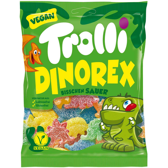 Trolli Dinorex Fruchtgummi Dinosaurier 150g Beutel vegan