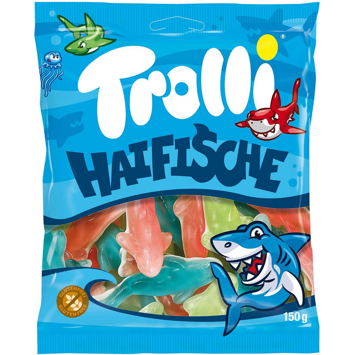 Trolli Haifische Fruchtgummi 150g vegan und glutenfrei
