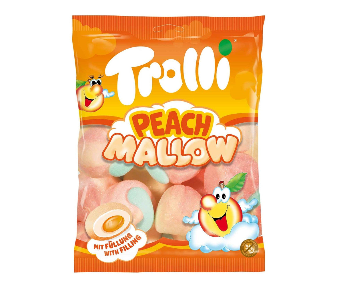 Trolli Peach Mallow 150g extrasofte Schaumzucker-Pfirsiche mit fruchtiger Füllung